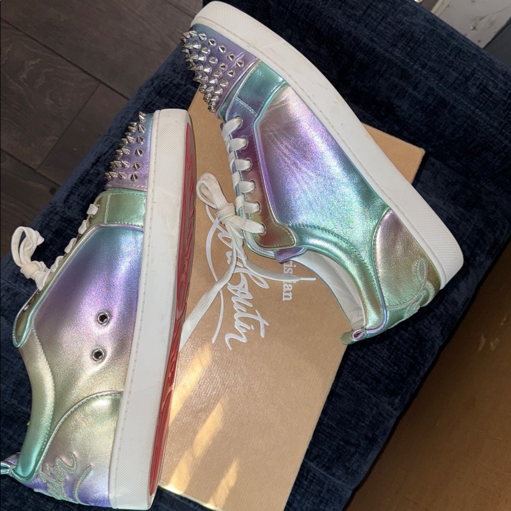Christian Louboutin Metallic Spiked Sneakers